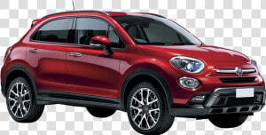 Land Vehicle city Car red fiat 500 rim subcompact Car compact   Red Fiat 500 X  HD Png Download