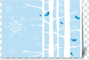 Winter Wonderland Trees Blue Greeting Card   Visual Arts  HD Png Download