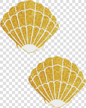 Gold Fairy Dust Glitter Mermaid Shell Pasties   Gold Glitter Seashell Clip Art  HD Png Download