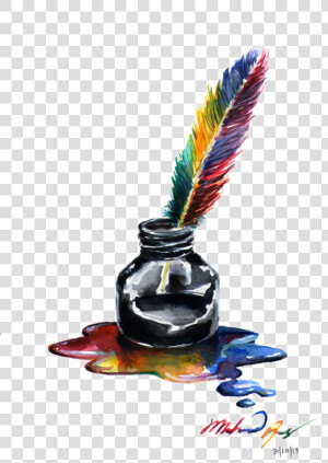 Ink Pot Png Hd   Feather Ink Pot Png  Transparent Png