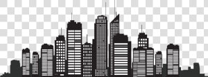 New York City Silhouette Skyline Cityscape   New York Buildings Silhouette  HD Png Download