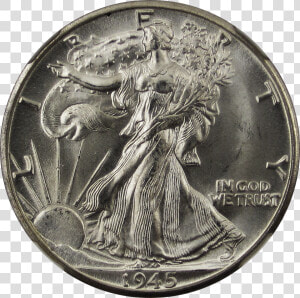 Walking Liberty Half Dollar 1945d Obverse   Walking Liberty Half Dollar  HD Png Download