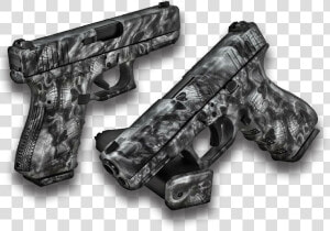 Reaper Black Glock Pistol   Black And Grey Hydro Dip  HD Png Download