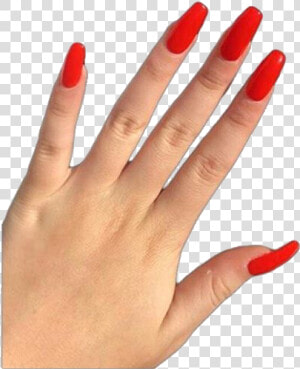  red  nails  acrylic  nailpolish  aesthetic  hand  freetoedit   Aesthetic Red Nails Png  Transparent Png