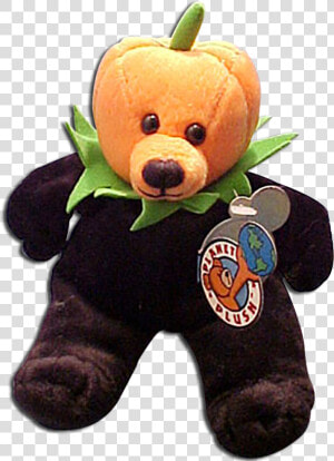 Planet Plush Jacko Bear With Black Body And Orange   Bear With A Pumpkin Head  HD Png Download