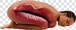  surreal  ftestickers  woman  laying  mouth  lips   Body Art Piece  HD Png Download