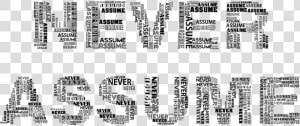 Assume  Typography  Word Cloud  Wisdom  Philosophy   Typography Word  HD Png Download