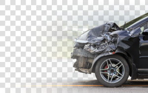 Front Of Black Car Get Damaged By Accident On The Road  HD Png Download