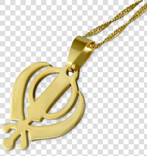 Gold Khanda With Chain  HD Png Download