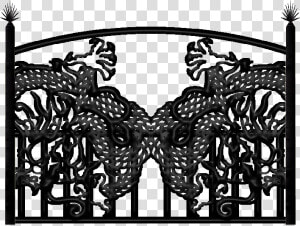 Dragon Wrought Iron Fence  HD Png Download