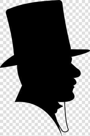 Victorian Man Silhouette Top Hat Clip Arts   Man In Top Hat Silhouette  HD Png Download