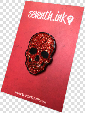 Red Glitter Skull Enamel Pin   Lapel Pin  HD Png Download