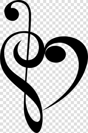 Musical Heart Big Image   Treble Clef Bass Clef Heart  HD Png Download