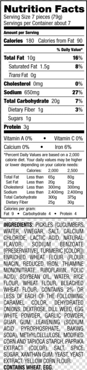 French Toast Sticks Nutrition Label  HD Png Download