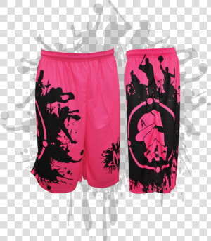 Splatter Splash Mens Full Dye Shorts Neon Pink black   Full Dye Mens Softball Jerseys  HD Png Download