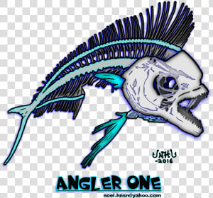 Mahi Mahi Fish Bones Skeleton Digitized From Photo   Mahi Mahi Fish Colouring  HD Png Download