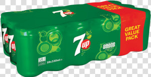 7up Lemon Lime And Bubbles 18 X 330ml   7up Regular 18 Pack  HD Png Download