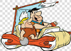 Flintstones Characters   Barney Rubble In Car  HD Png Download