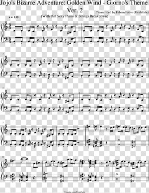 Giorno  39 s Theme Piano Sheet Music  HD Png Download