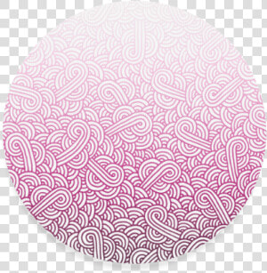 Gradient Pink And White Swirls Doodles Round Coaster   Circle  HD Png Download