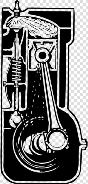 Engine Cross Section Drawing  HD Png Download