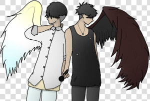  originalart  goodandevil  goodandbad  evil  good  angel   Cartoon  HD Png Download