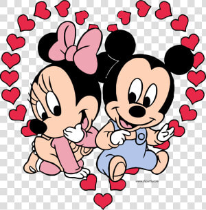 Baby Mickey And Minnie Mouse Heart Clipart Png   Baby Mickey And Minnie Mouse  Transparent Png