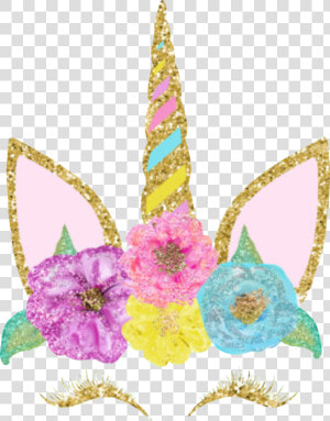  unicorncrown  unicorn  unicornio  corona  flores  flowers   Glitter Unicorn Face Clipart  HD Png Download