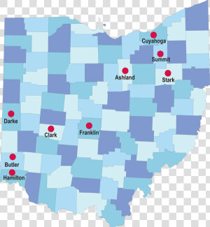 Spark Locations   County Map Of Ohio  HD Png Download