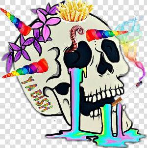 Trippy Skull Smoking   Trippy Clipart  HD Png Download