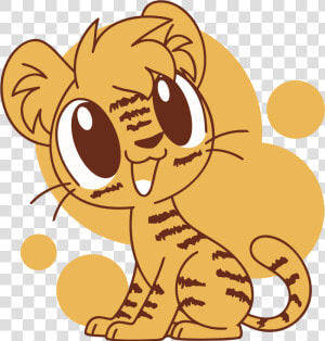 Lion Tiger Cartoon Clip Art   Cute Little Tiger Cartoon  HD Png Download