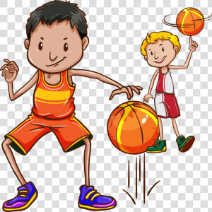 Clip Art Boy Bouncing Basketball   Bounce A Ball Clipart  HD Png Download