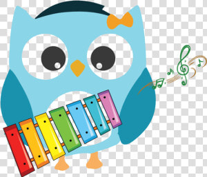 Pre Schoolers Owl With Xylophone   Cartoon  HD Png Download