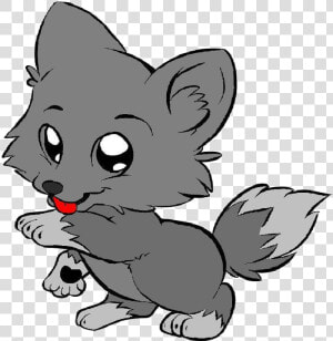 Wolf Baby Clipart Free Best On Transparent Png   Cute Anime Wolf Pup Wolf Drawing  Png Download