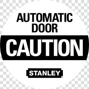 Automatic Door Caution 01 Logo Black And White   Stanley Tools  HD Png Download