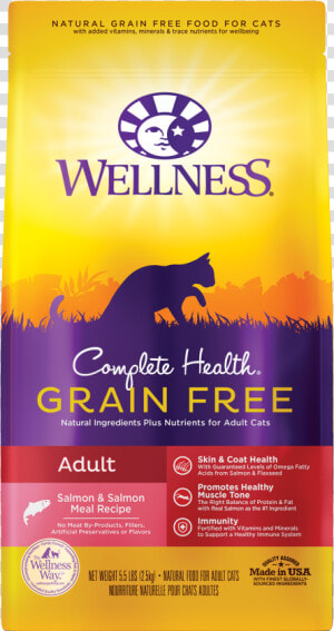 Wellness Complete Health Grain Free Adult Salmon  amp    Wellness Grain Free Cat Food  HD Png Download