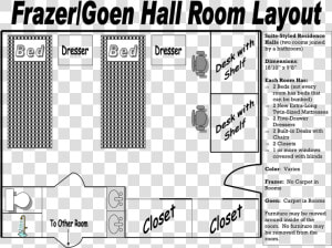 This Is The Layout For The Dorm Rooms At Msms   Mississippi School For Math And Science Dorms  HD Png Download