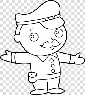 Transparent Police Officer Png   Policeman Clipart Black And White  Png Download