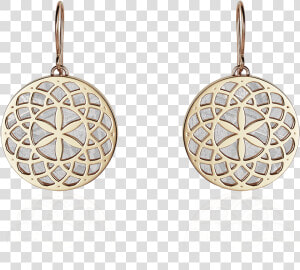 Meteorite Crop Circle Rosette Earrings In Yellow Gold   Earrings  HD Png Download