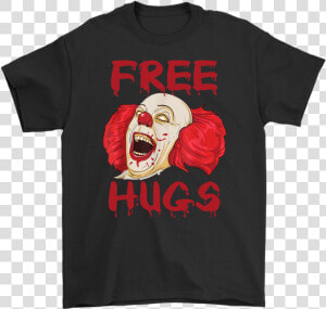 Free Hugs Evil Killer Scary Clown Halloween T Shirt   Billie Eilish T Shirt  HD Png Download