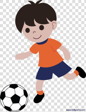 Girl Playing At Getdrawings   Boy Playing Soccer Clipart  HD Png Download