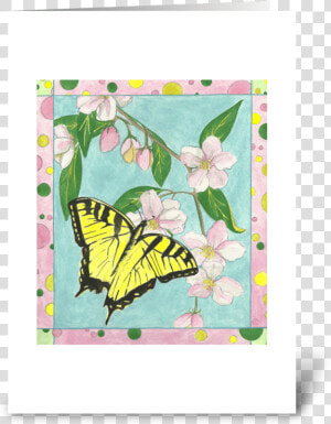 Yellow Butterfly Greeting Card   Papilio Machaon  HD Png Download