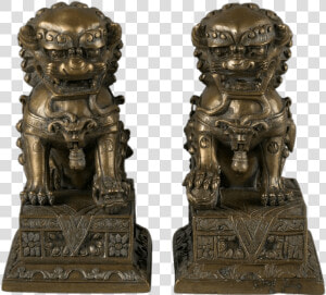 Pair Of Bronze Foo Dogs Clip Arts   Chinese Guardian Lions  HD Png Download