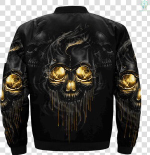 Black And Gold Skull Over Print Jacket  tag Familyloves  HD Png Download