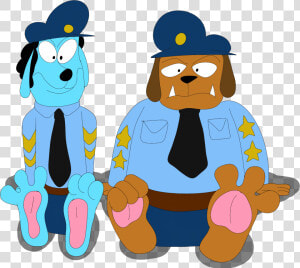 The Skinny Cop Dog And Fat Cop Dog Feet   Cartoon  HD Png Download