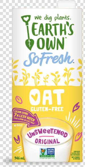 Find The Original Unsweetened Oat Milk In The Shelf   Earth  39 s Own Oat Milk  HD Png Download