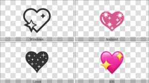 Sparkling Heart On Various Operating Systems   Pink Heart With Stars  HD Png Download