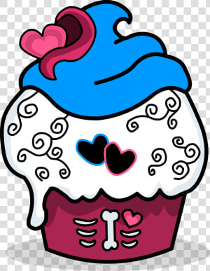 Zombie Sugar Skull Free Picture   Cupcakes And Sugar Skull Art  HD Png Download