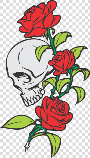 Linda Tatuagem Rosa Com Caveira Png   Flower And Skull Tattoo Simple  Transparent Png