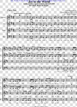 Joy To The World Sheet Music   English Madrigal Sheet Music  HD Png Download